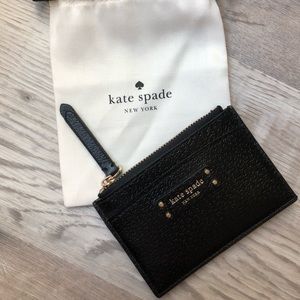 NWT Kate Spade Jeanne Black small zip card holder